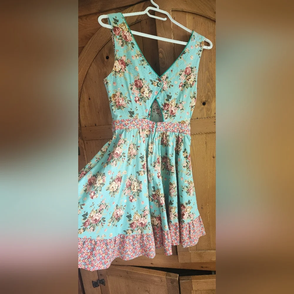 Retro Vintage Pin-up 1950s Style Linen Dress - Picture 2 of 7